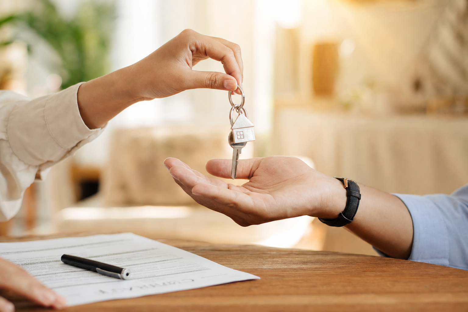 Handing over house keys