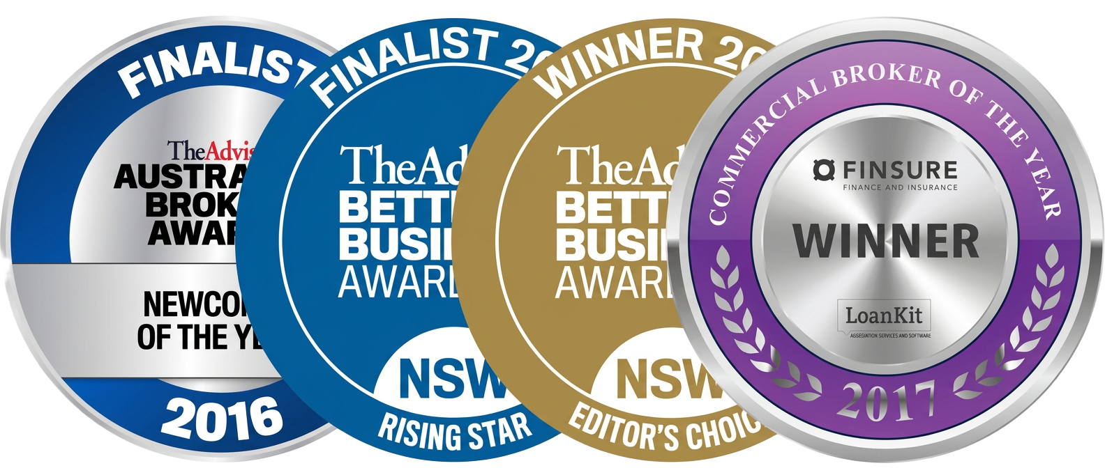 The Adviser Australian Broking Awards finalist and winner badges